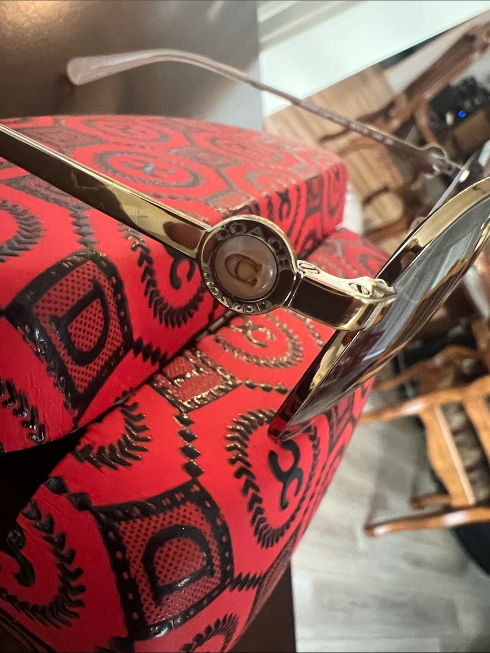 Coach Gold Metal Sunglasses with Dark Tinted Lenses